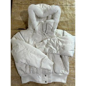 I.AM.GIA Hooded Puffer Sherpa Jacket in White